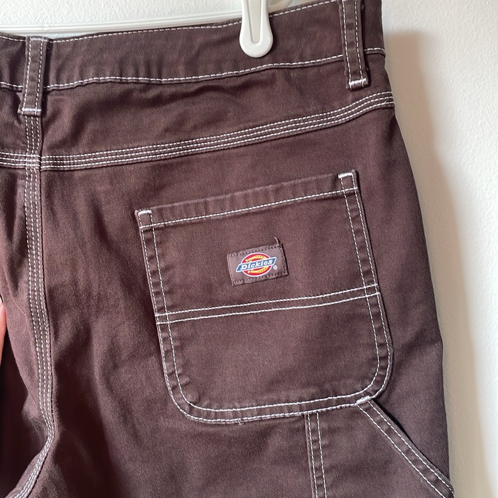 Dickies dark brown cargo/carpenter pants with white stitching, size 30 regular